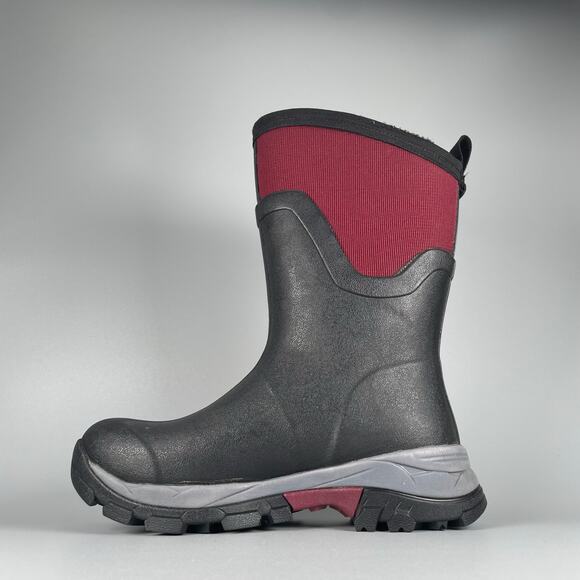 Original Muck Boot Women’s 6 Black Red Mid Waterproof Work Rain Winter Boots EUC - Picture 6 of 7